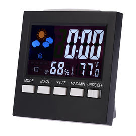 China Digital Thermometer Hygrometer Temperature An Humidity Clock Colorful LCD Alarm Snooze Function Calendar Weather Station supplier