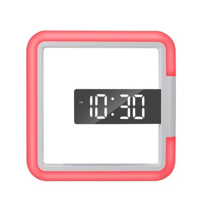 China TS-S28 RGB LED Digital Square Wall Clock Thermometer Hollow Modern Design Colorful Alarm Clocks For Home Docoration supplier