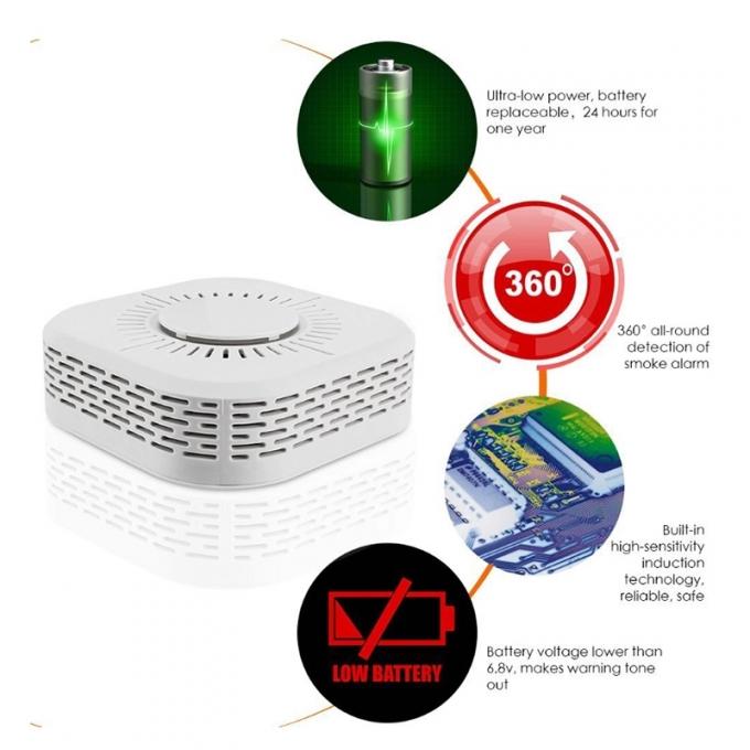 C50W 433Mhz Wireless Smart Smoke Detector Fire Alarm Sensor Smoke ...