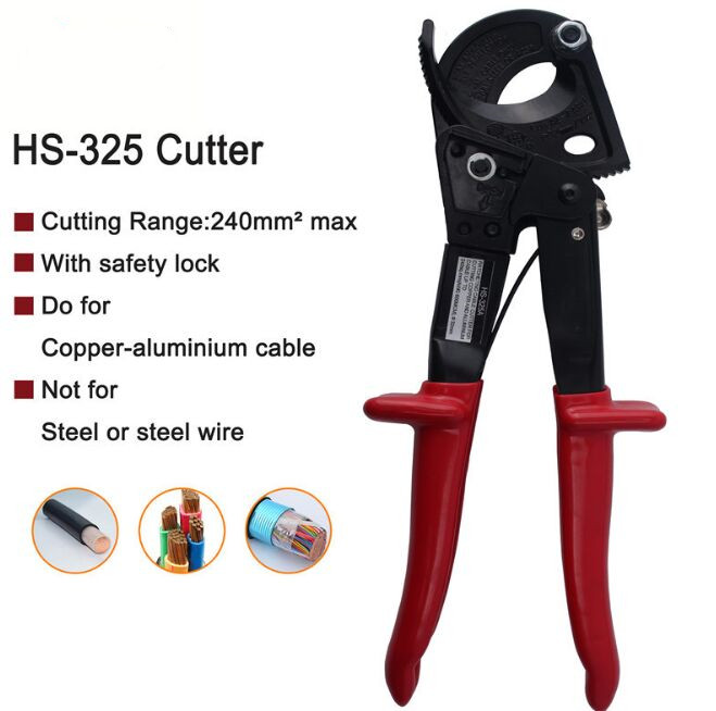 HS325A 240 Square Millimeter Hand Ratchet Cable Cutter Plier Ratchet