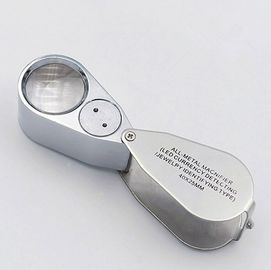 China NO. 9890 Mini Metal 40X 25mm LED Magnifier Magnifying Glass Loupe supplier