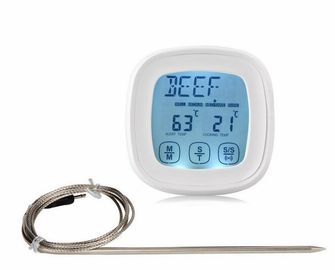 China Touch Screen Digital Meat Cooking Thermometer with Stainless Steel Probe with Built In Countdown Timer supplier