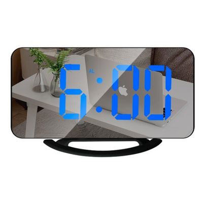 China TS-8201 LED Mirror Alarm Clock Digital USB Table Snooze Clocks Wake Up Adjustable Light Electronic Large Display Timer supplier