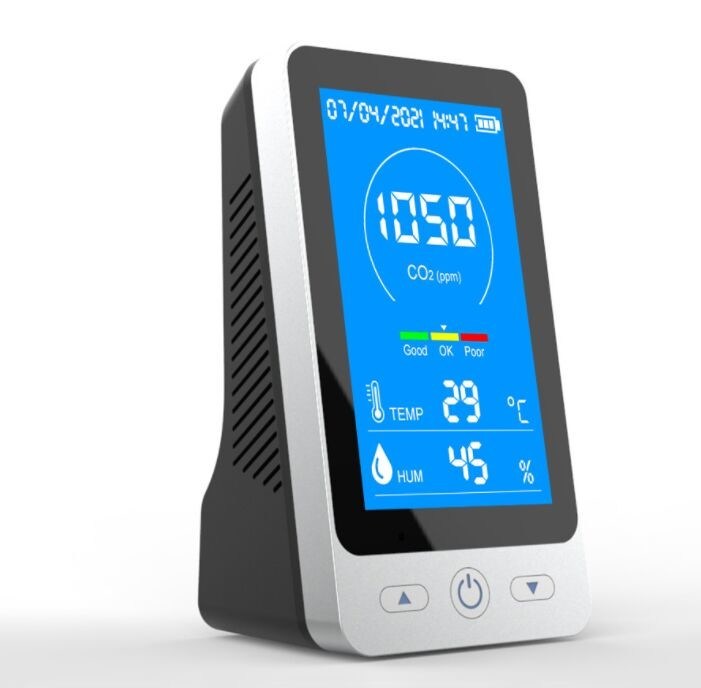 DM128C Desktop CO2 Monitor With Data Logging Gas Detector Rechargeable