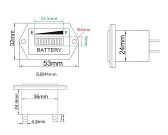 BI001 12V 24V 36V 48V 72V LED Battery Indicator Battery Fuel Gauge Battery Charge Gauge For DC Powered Equipment supplier