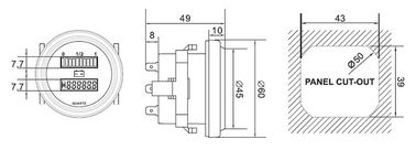 Universal 12/24V, 36V, 48V and 72V Hour Meter and Battery Indicator supplier