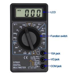 DT831 Popular Small Digital Multimeter For Beginner supplier