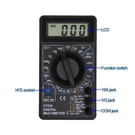 DT838 Popular Small Digital Multimeter With Temperature Test Function For Beginner supplier