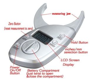 50mm Digital LCD Body Fat Caliper Skin Fold Thickness Inch Measurement Analyzer supplier