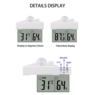 TS-H220 Digital Weather Station Suction Cup Indoor Outdoor Window Thermometer Large LCD Window Thermometer Hydrometer supplier