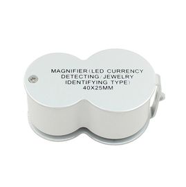 NO.9888 40X  25mm Currency Detecting Silver LED Pocket Loupe supplier