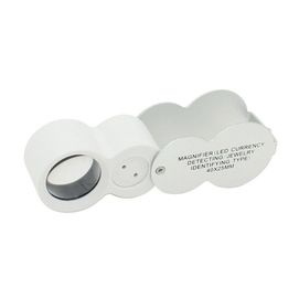 NO.9888 40X  25mm Currency Detecting Silver LED Pocket Loupe supplier