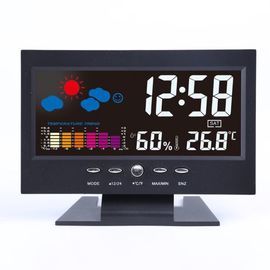 Multificational Colorful LED Display Screen Digital Weather Station Clock for Home Bedroom with Backlight supplier