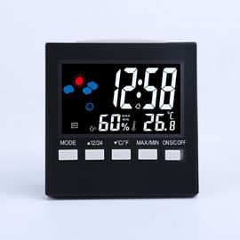 Indoor 12/24 Hour Time Display Digital LCD Weather Clock With Backlight supplier