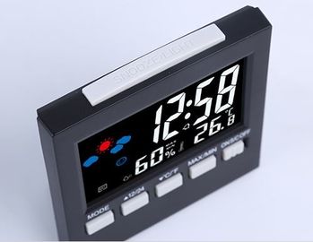 Indoor 12/24 Hour Time Display Digital LCD Weather Clock With Backlight supplier