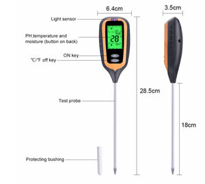 New 4 IN 1 Digital Soil Moisture Meter PH Meter Temperature Sunlight Tester for Garden Farm Lawn Plant with LCD Display supplier