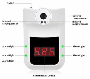 K3 Handsfree Wall Mounted LCD Display Non-Contact Infrared Forehead Body Thermometer  With Fever Alarm supplier