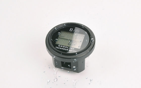 HM005L Round LCD White Back-light Gasoline Inductive Tachometer Hour Meter with Tachometer supplier