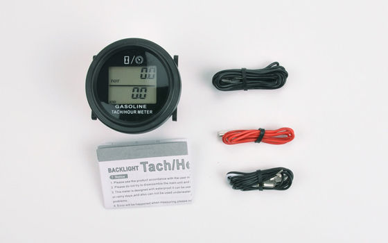 HM005L Round LCD White Back-light Gasoline Inductive Tachometer Hour Meter with Tachometer supplier