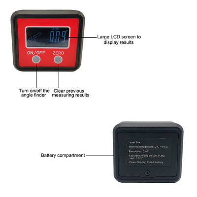 DL139 Mini Digital Spirit Level Box Angle Gauge Angle Finder With LCD Backlight And V-Groove Magnetic Base supplier