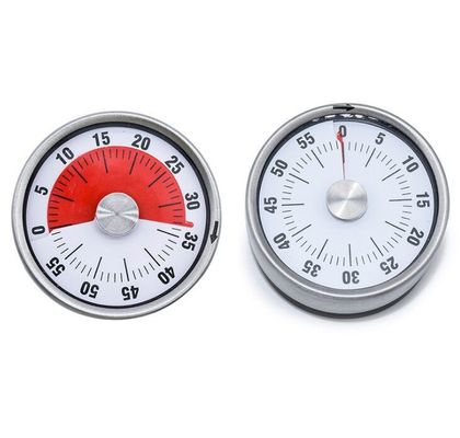 JG-060 Mechanical Magnetic Timer Stainless Steel Mechanical Kitchen Timer Magnet Countdown Cooking Clock Alarm Timer supplier