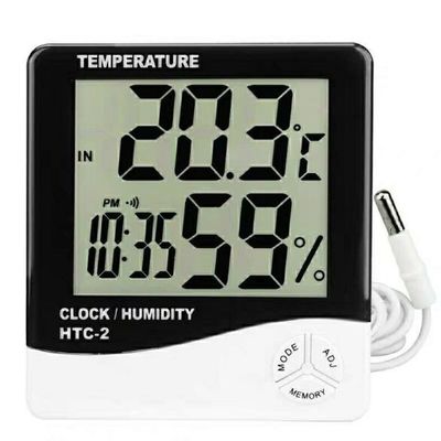 HTC-2 LCD Digital Thermometer Hygrometer Weather Station Wireless Temperature Humidity Tester Indoor Outdoor Probe Clock supplier