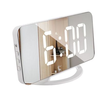 TS-8201 LED Mirror Alarm Clock Digital USB Table Snooze Clocks Wake Up Adjustable Light Electronic Large Display Timer supplier