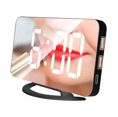 TS-8201 LED Mirror Alarm Clock Digital USB Table Snooze Clocks Wake Up Adjustable Light Electronic Large Display Timer supplier