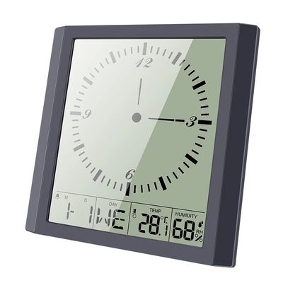 TS-8675 Modern Simple Electronic Square Needle Clock Big LCD Digital Thermometer Hygrometer Desktop Alarm Clock supplier