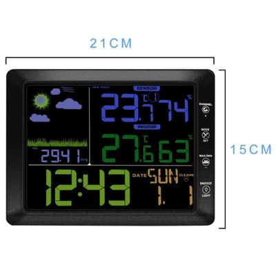 TS-8210 Wireless Color Screen Weather Station Clock Indoor Outdoor Temperature Humidity Meter Forecast Sound Control supplier