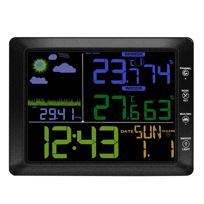 TS-8210 Wireless Color Screen Weather Station Clock Indoor Outdoor Temperature Humidity Meter Forecast Sound Control supplier