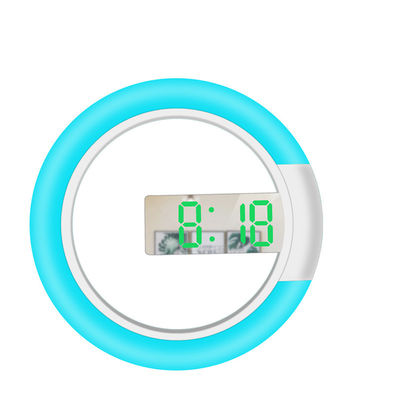 TS-S24 New LED Mirror Hollow Wall Clock Creative With Alarm Temperature Ring Light Multi-Color Switch supplier