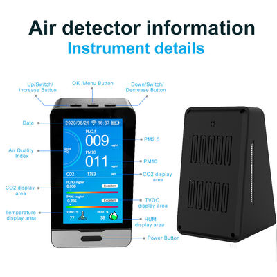 DM73B WIFI Gas Detector CO2 HCHO TOVC 4.3 Inch LED Display Air Quality Monitor PM2.5/5/10 emperature Humidity Detector supplier