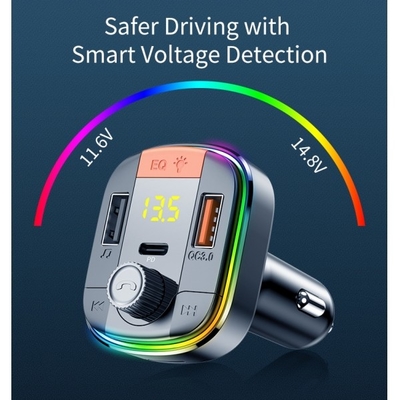 T832 FM Transmitter Colorful LED Lights Car Mp3 Player PD/QC3.0 Fast Car Charger supplier