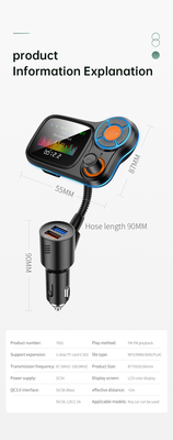 T831 Car Charger Mp3 Player QC3.0 Fast Charge BT5.0 FM Transmitter Hands-Free Call supplier