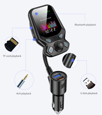 T819 Color Screen Car Mobile Phone Charger MP3 Player FM Transmitter QC3.0 Car Charger Car Hands-Free Phone supplier