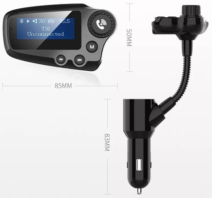 T91 Car Wireless MP3 Music Player LCD Screen Car Hands-Free Phone FM Transmitter QC3.0 Fast Charge supplier