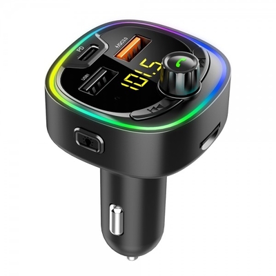 BT08D Car FM Transmitter Car MP3 Player LED Colorful Light Multi-Function 3-Port Car Charger Fast Charge PD supplier